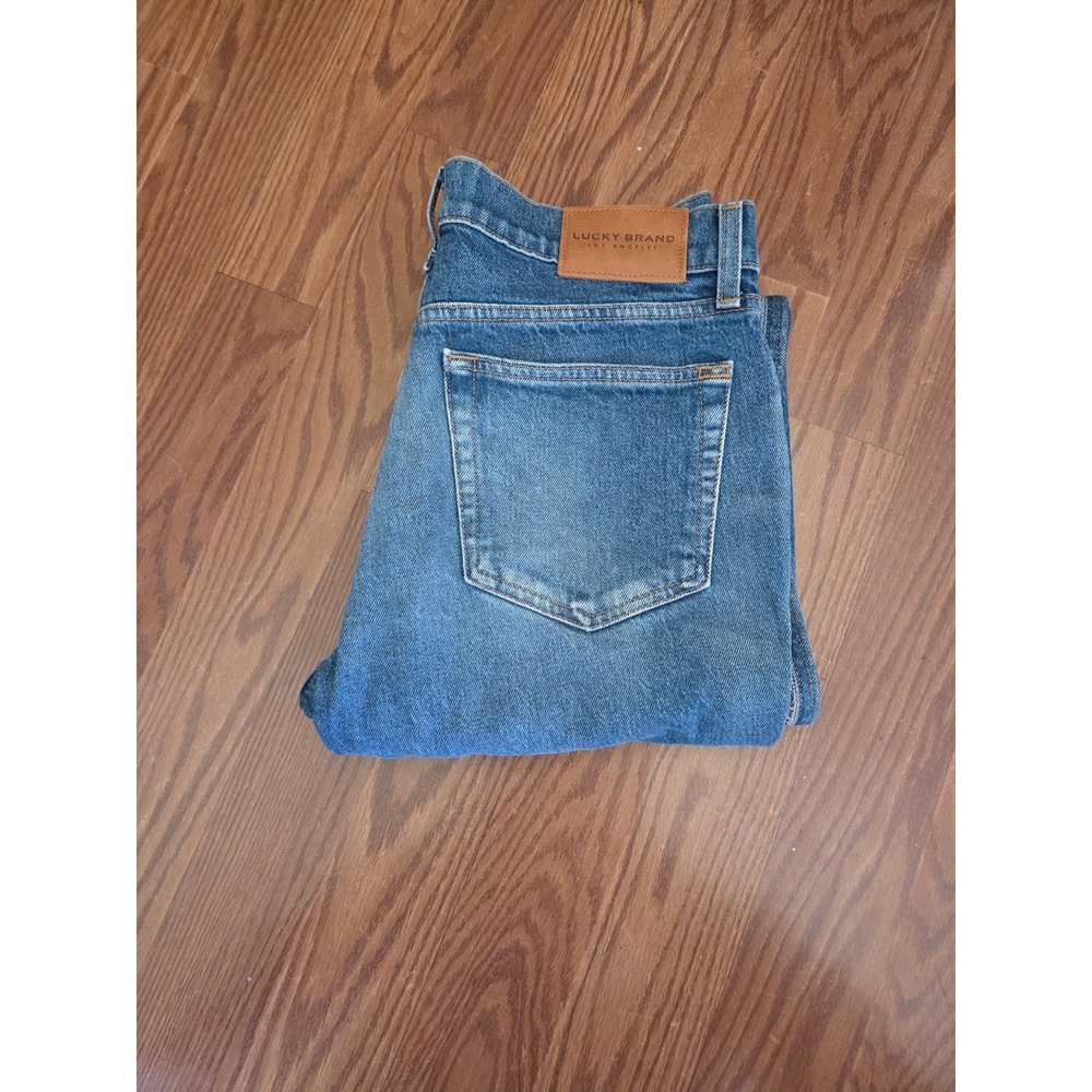 Lucky Brand Mid Rise Authentic Straight Jeans Blue Side Trim Size 8/29‎
